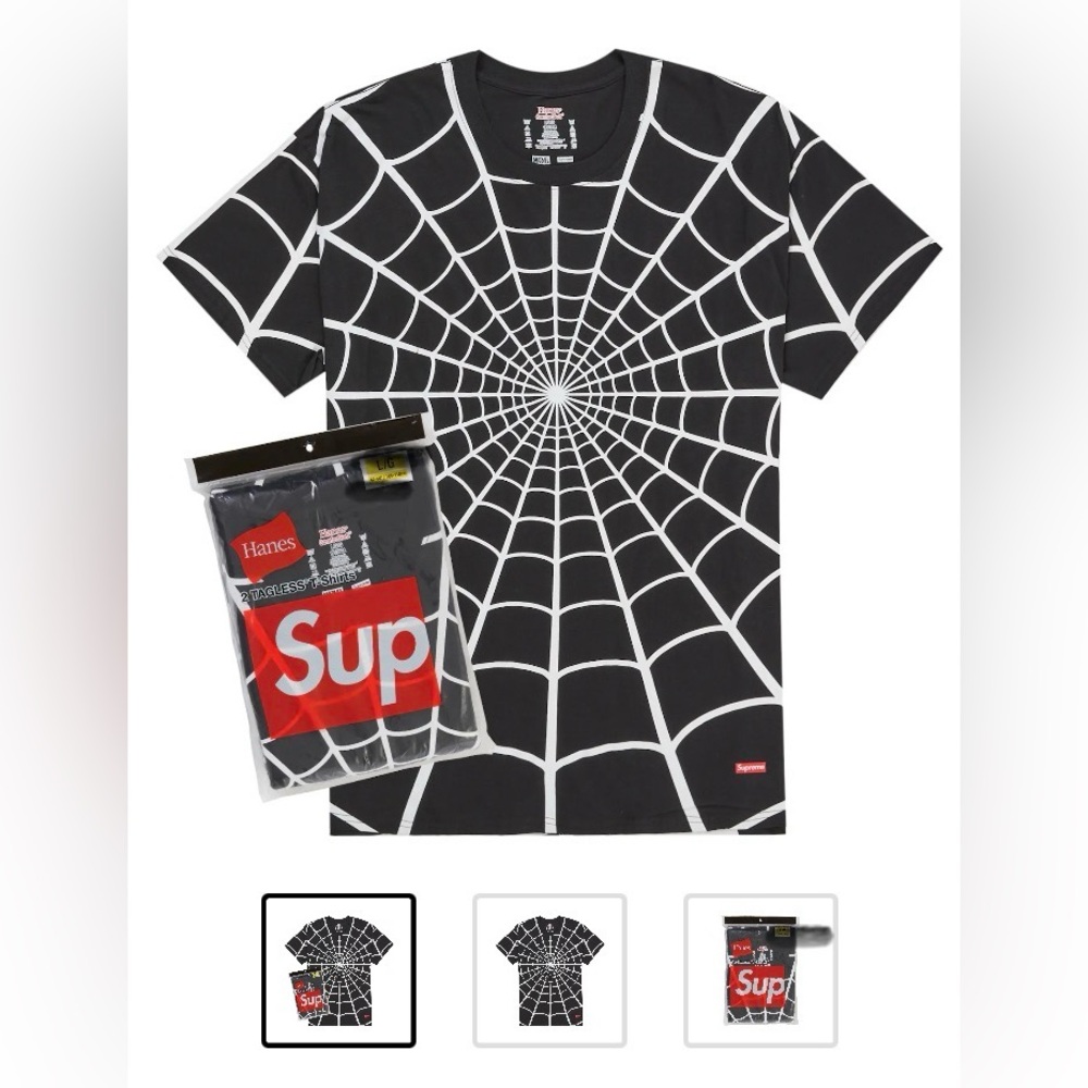 1- pack Supreme Hanes Black T-Shirt 2-Pack new with tags
